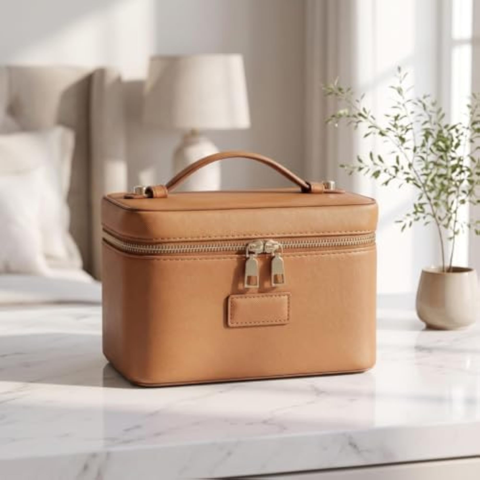 Hard-Sided Structured Makeup Case, Travel Makeup Bag